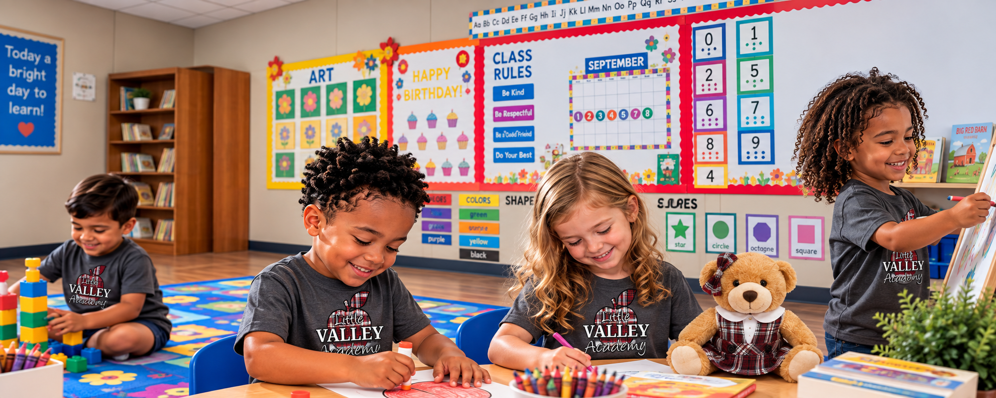 Little Valley Academy children learning, creating and exploring together